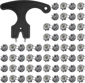 51 Pcs Golf Cleats Set 50 Golf Shoe Spikes Replacements with 1 Cleats Spanner Metal Thread Screw 6 mm Dia for Cricket Shoe Player 51 Pcs Golf Cleats Set 50 Golf Shoe Spikes Replacements with 1 Cleats Spanner Metal Thread Screw 6 mm Dia for Cricket Shoe Player