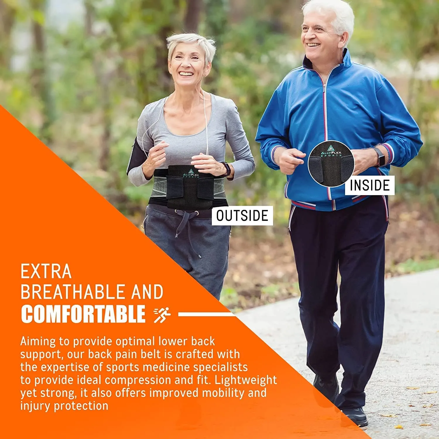 AllyFlex Sports® Lumbar Support - Back Brace For Men & Women Ergonomic Design and Lightweight Breathable Material Provide Back Support and Pain Relief for Waist - XS/S (25.0'' - 31.5'') XS/S (25.0'' - 31.5'')