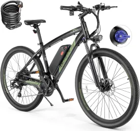 ANCHEER 27.5'' Electric Bike 500W(Peak 750W) Electric Mountain Bike, 55 Miles Range & 22 MPH, 3H Fast Charge, 48V/10.4Ah Removable Battery, Electric Bike for Adult 21 Speed Incl. Free Bike Lock ANCHEER 27.5'' Electric Bike 500W(Peak 750W) Electric Mountain Bike, 55 Miles Range & 22 MPH, 3H Fast Charge, 48V/10.4Ah Removable Battery, Electric Bike for Adult 21 Speed Incl. Free Bike Lock