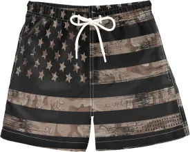 Black and White Cow Print Boys Beach Shorts Swim Trunks Toddler Bathing Suit Swimsuit Kids Swimwear