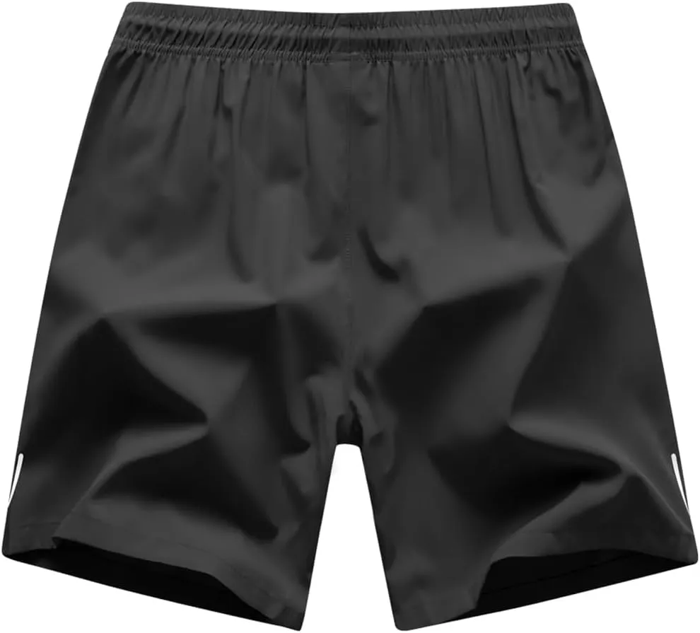 Boys Shorts Quick Dry Athletic Running Shorts with Zipper Pockets