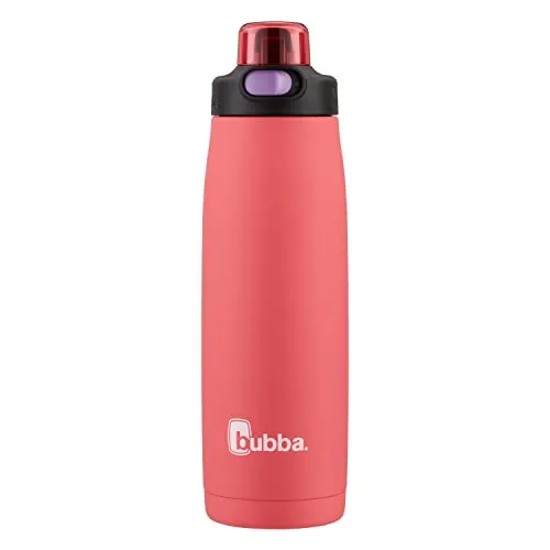 bubba Radiant Stainless Steel Rubberized Water Bottle with Straw, 24 Oz, Electric Berry
