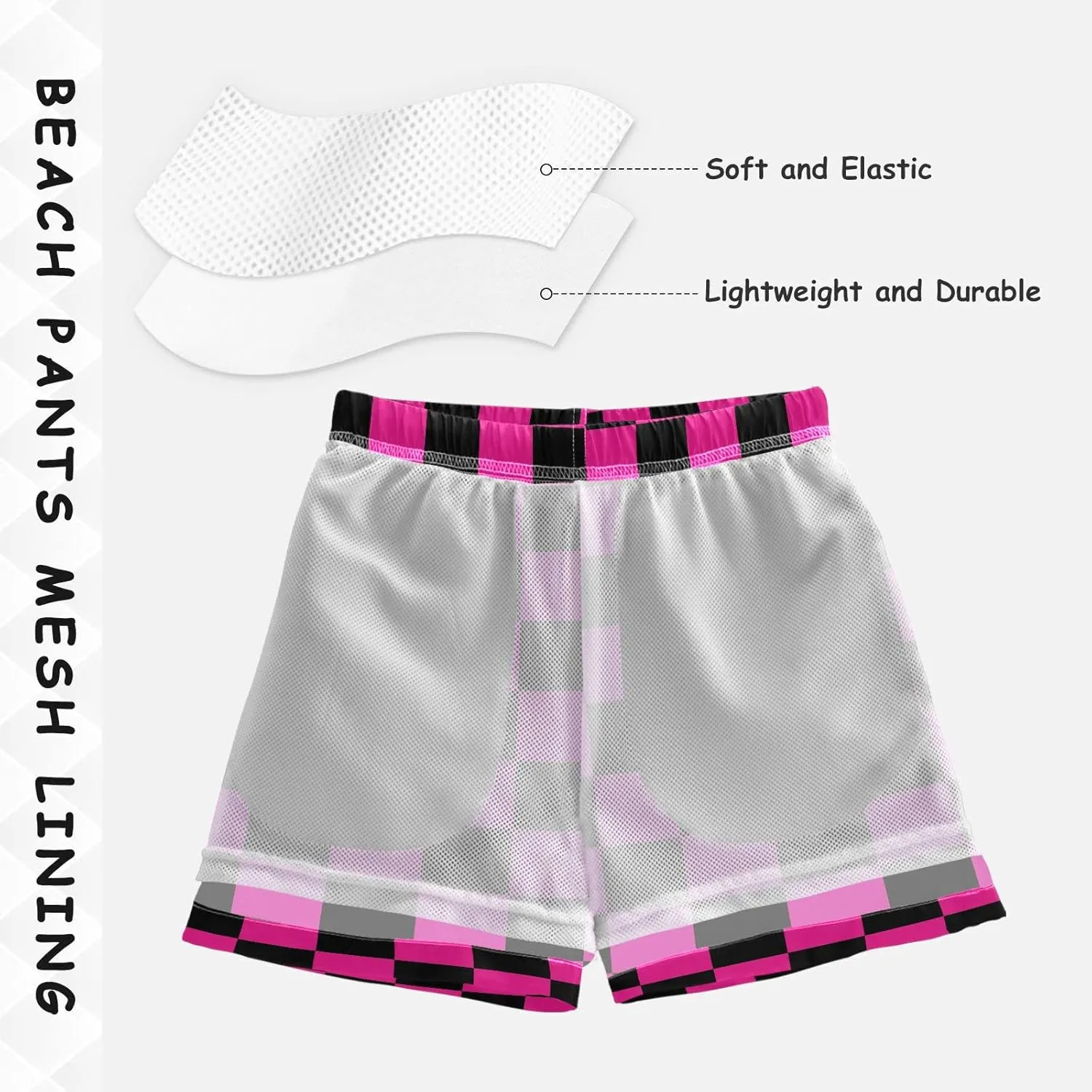 Buffalo Check Plaid Boys Swim Trunks Checkerboard Toddler Beach Board Shorts Summer Bathing Suit 2T