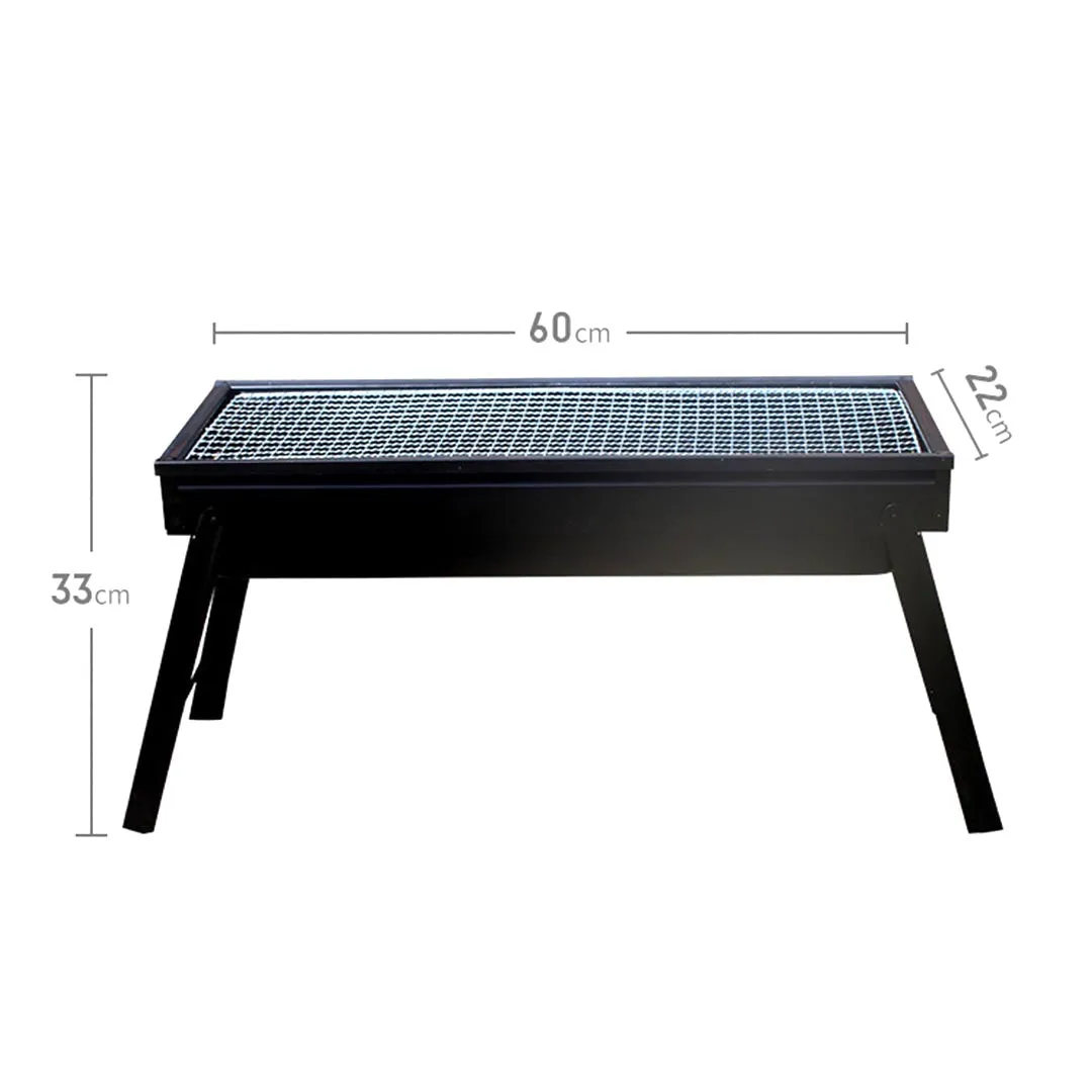 Charcoal Grill Set Premium 2X 60cm Portable Folding Thick Box-Type for Outdoor BBQ Camping