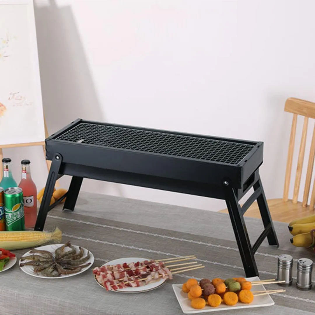 Charcoal Grill Set Premium 2X 60cm Portable Folding Thick Box-Type for Outdoor BBQ Camping