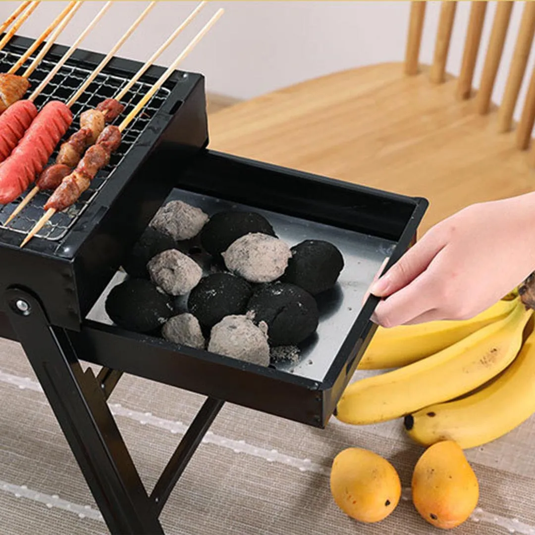 Charcoal Grill Set Premium 2X 60cm Portable Folding Thick Box-Type for Outdoor BBQ Camping