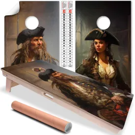 Cornhole Board Wraps and Decals for Boards Set of 2 Skins Professional Vinyl Covers Sticker - Pirates Painting Art Cornhole Decal for Boards Covers Sticker Cornhole Vinyl Wraps
