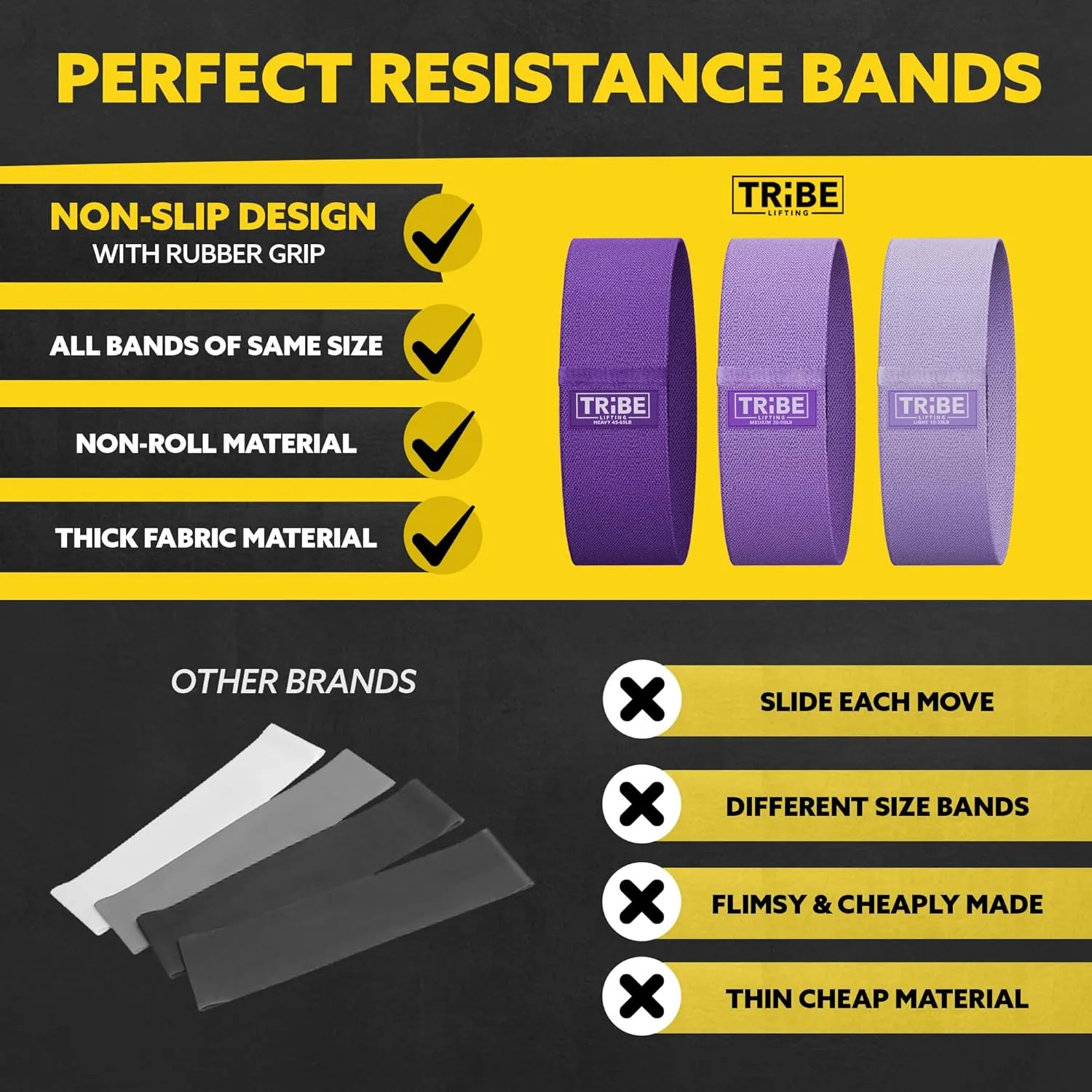 Elastic Fabric Resistance Bands for Legs - Workout