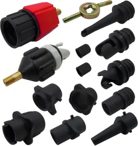 GRABOTE Paddle Board Pump Adapter, Inflatable Pump Adaptor, 2 Compressor Paddle Board Pump Adapter with 9 Conventional Air Valve Nozzles Air Pump Attachment for Kayaks/Rubber Boats/Inflatable Beds