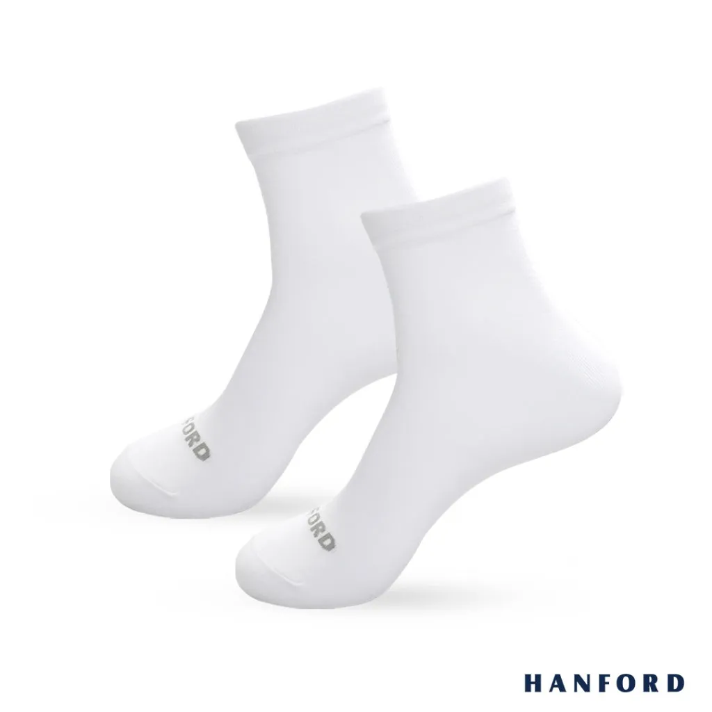 Hanford Men Ladies Teens Casual Everyday Comfort Cotton Ankle Socks Arlan - White Black (1pair)