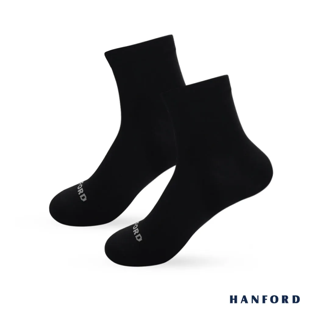 Hanford Men Ladies Teens Casual Everyday Comfort Cotton Ankle Socks Arlan - White Black (1pair)