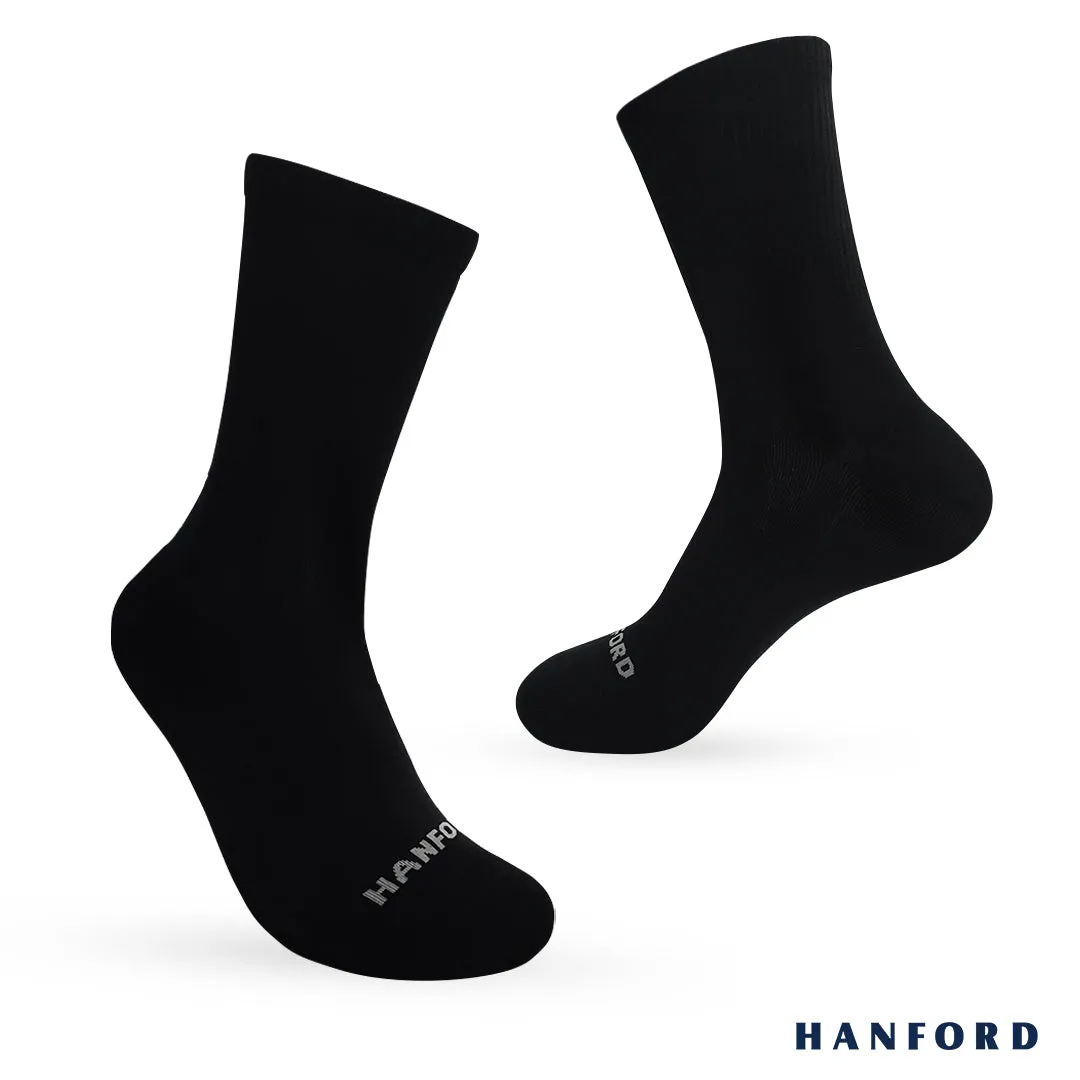 Hanford Men Ladies Teens Casual Everyday Comfort Cotton Crew Mid Calf Socks Mead White Black (1pair)