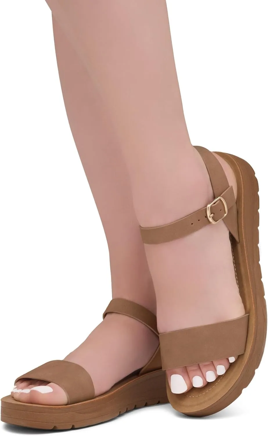 Herstyle Womens Flat Sandals  One Band Ankle Strap Dressy Casual Sandals with Cushioned Footbed | Comfortable Open Toe Walking Shoes for Summer & Daily Wear