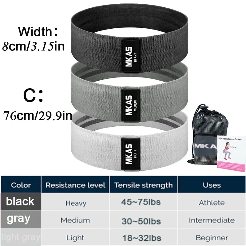 Hip Fitness Resistance Bands Exercise Workout Set