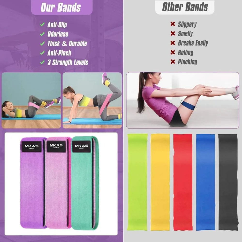 Hip Fitness Resistance Bands Exercise Workout Set