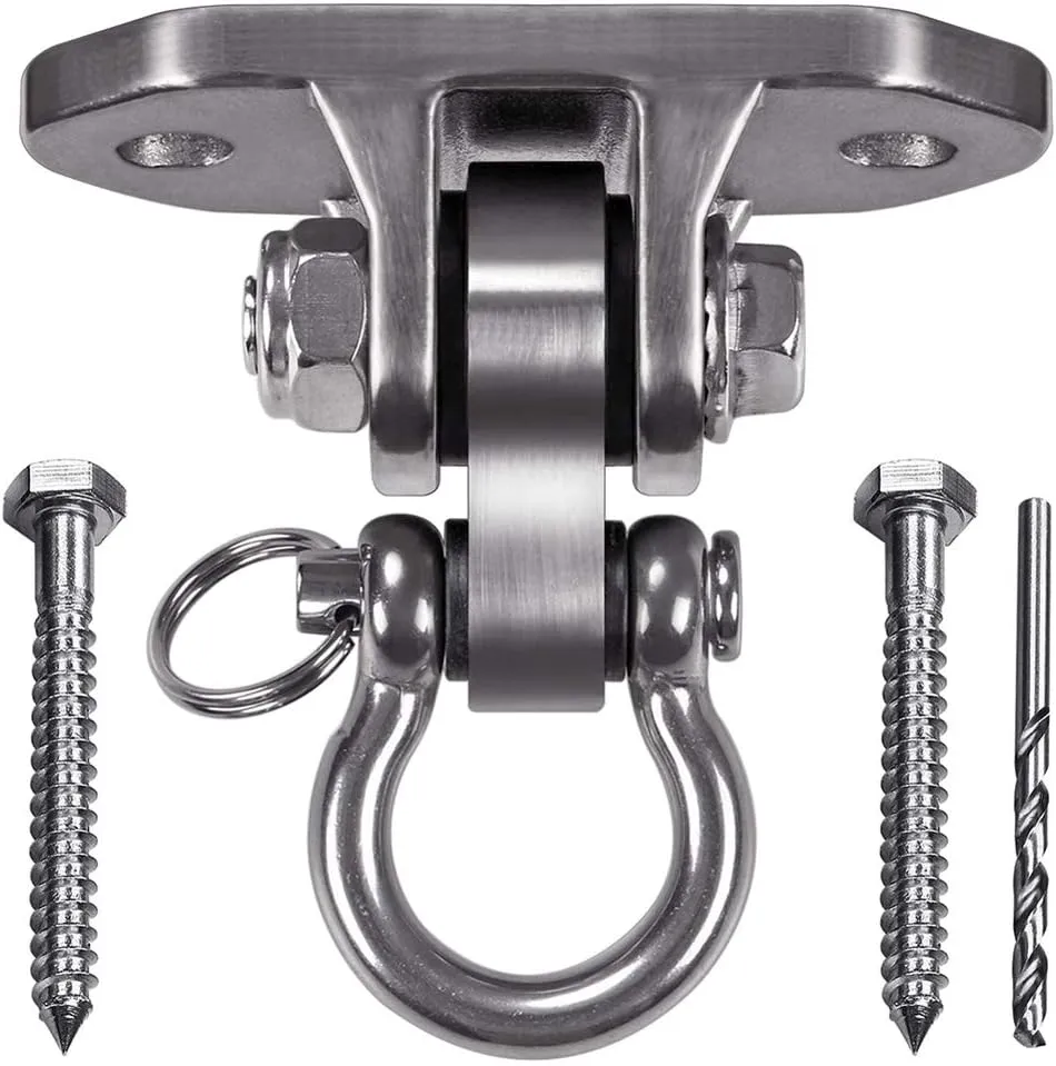 IOH Heavy Duty Swing Hanger Stainless Steel 304 Antirust - 2000 lb Capacity, 180 Silent, Playground Porch Yoga Seat Trapeze, Hammock Chair, Hanging Kit, Indoor Outdoor Set, Patent Design