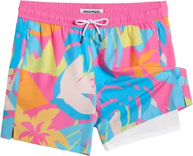 maamgic Mens 5.5 Inch Swim Trunks with Compression Liner Board Shorts Quick Dry Beach Swimwear with Zipper Pockets