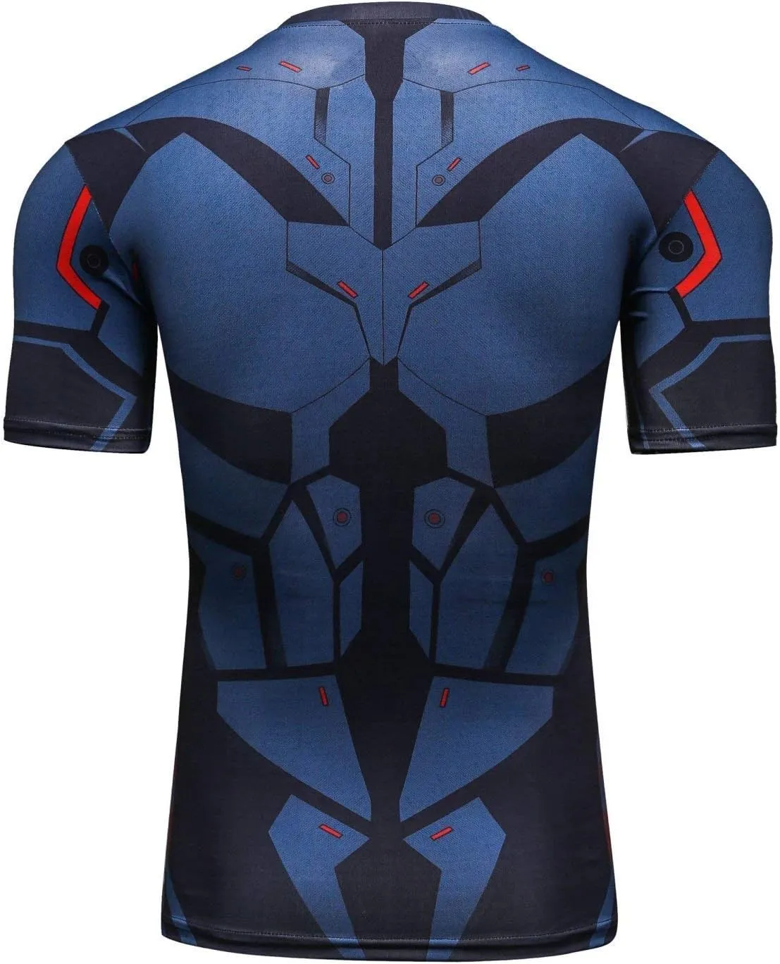 Men's Fitness Shirt Compression Short Sleeve Sports T-Shirt Workouts Running Tee Quickly Dry Tops Bat Logo Blouse