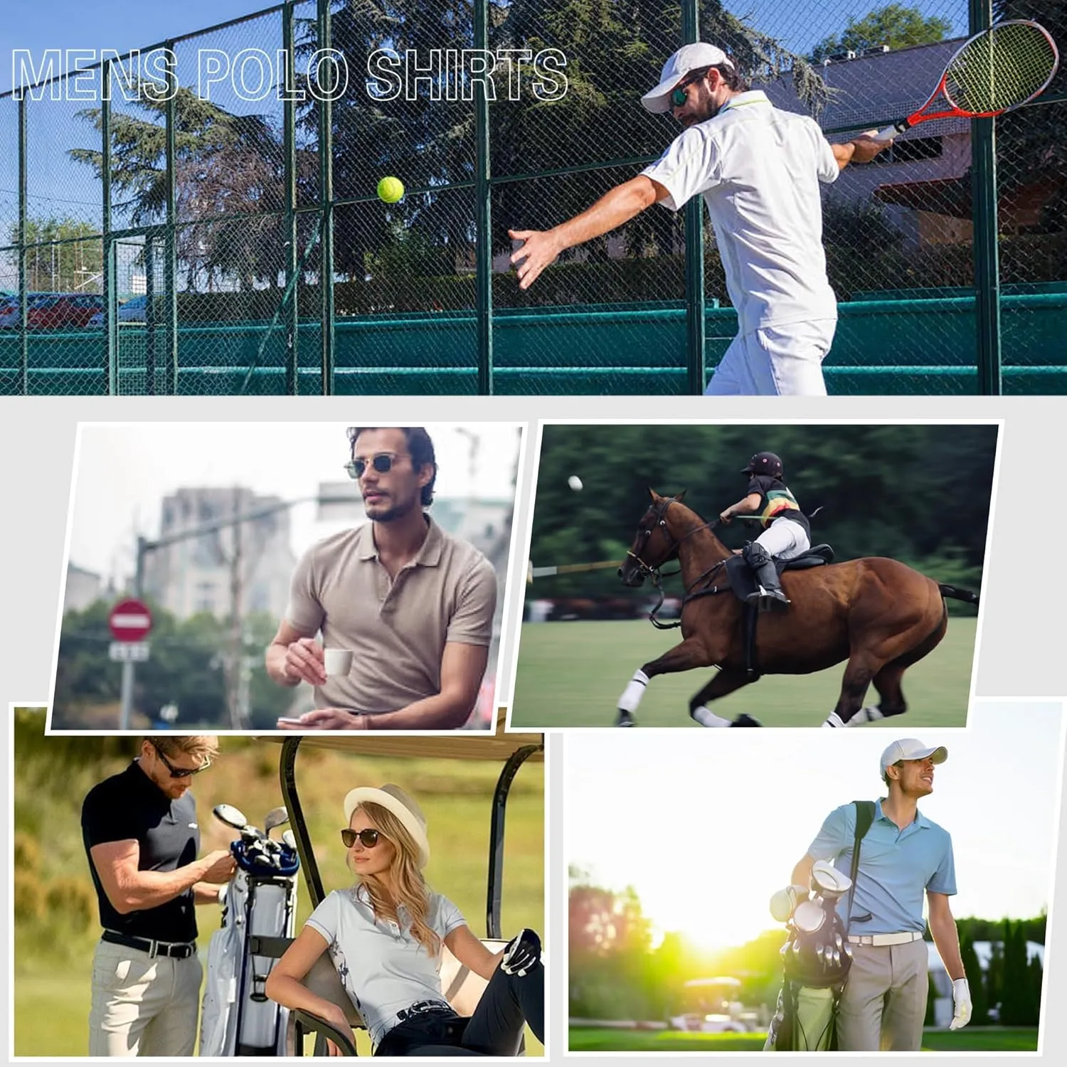 Mens Golf Shirts Short Sleeve Quick-Dry Moisture Wicking Cool Dry Shirts for Men Athletic Sport Collared Shirts