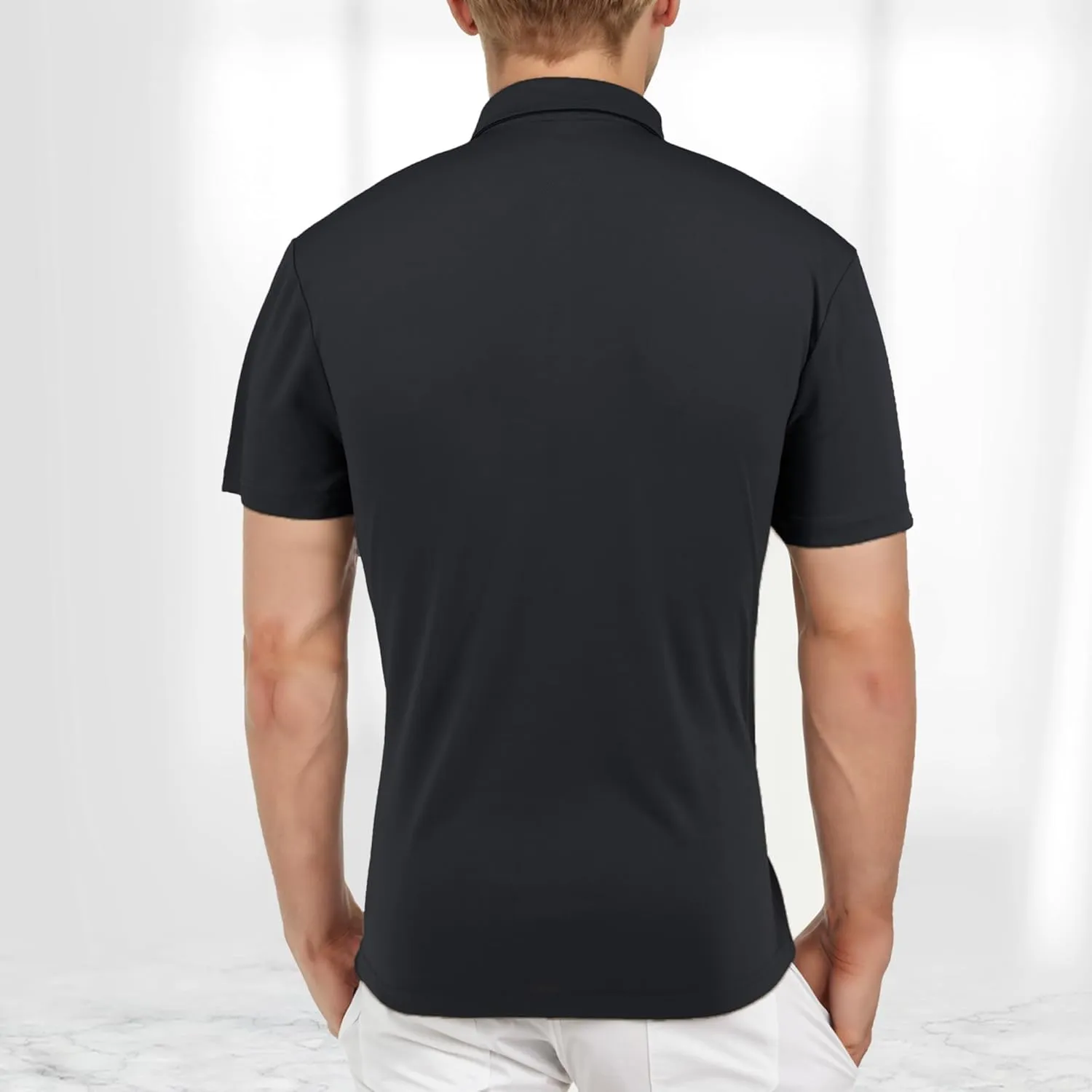 Mens Golf Shirts Short Sleeve Quick-Dry Moisture Wicking Cool Dry Shirts for Men Athletic Sport Collared Shirts