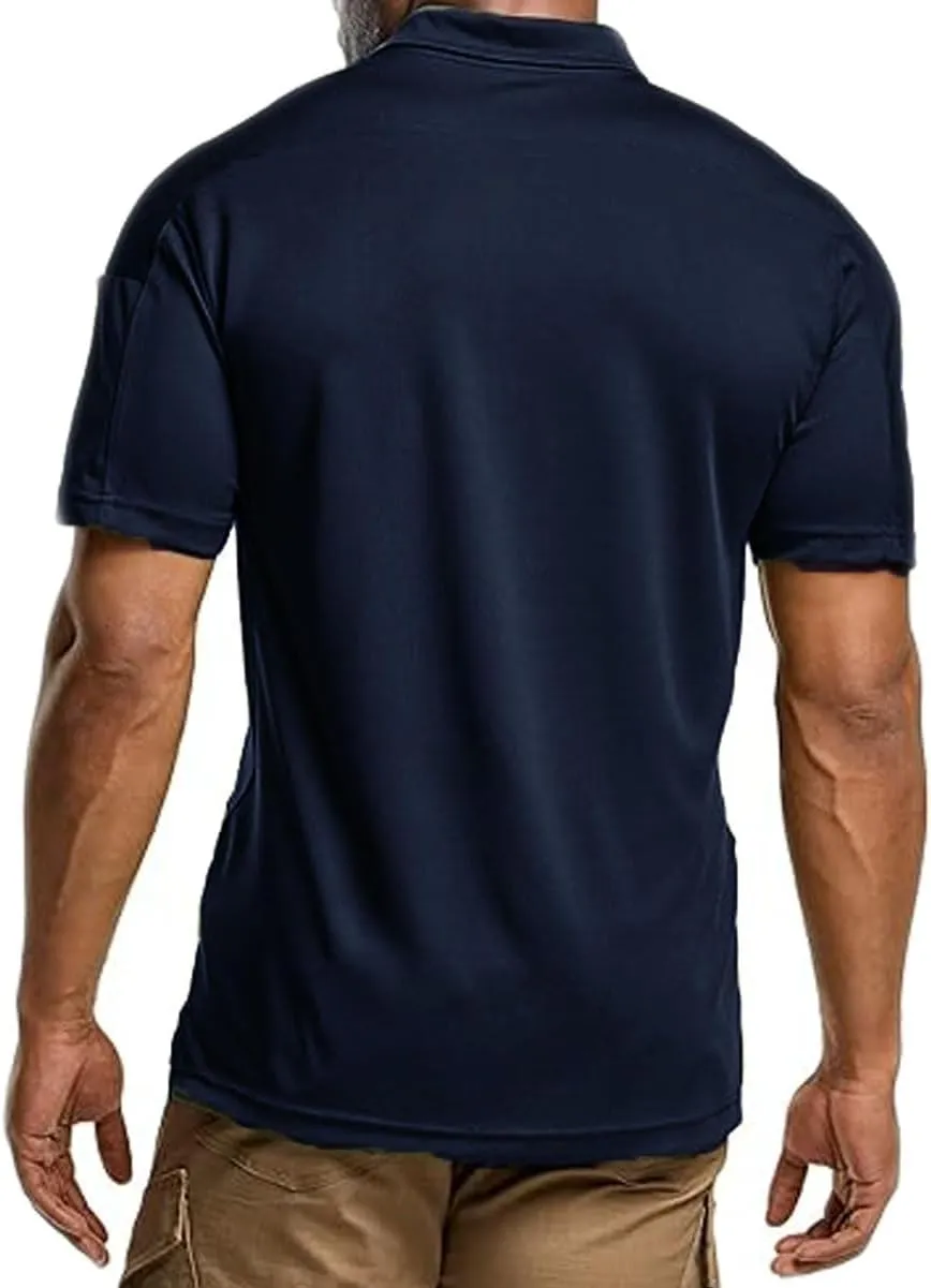Men's Polo Shirt Quick Dry Performance Short Sleeve Tactical Golf Shirts