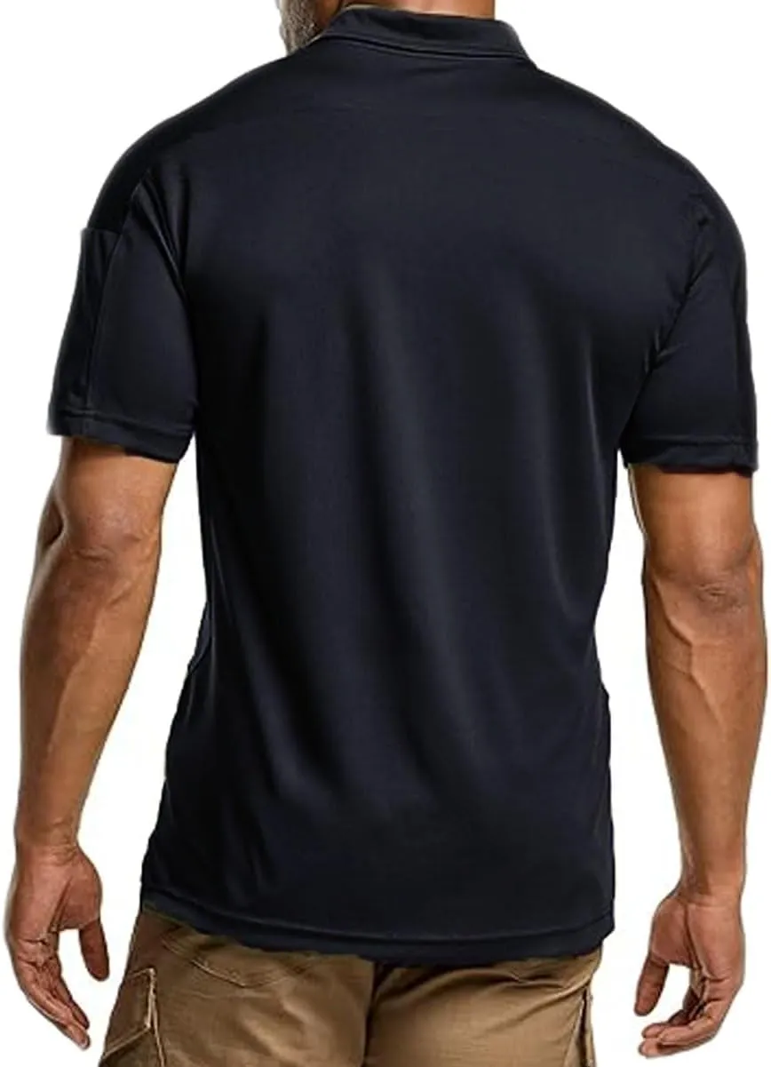 Men's Polo Shirt Quick Dry Performance Short Sleeve Tactical Golf Shirts