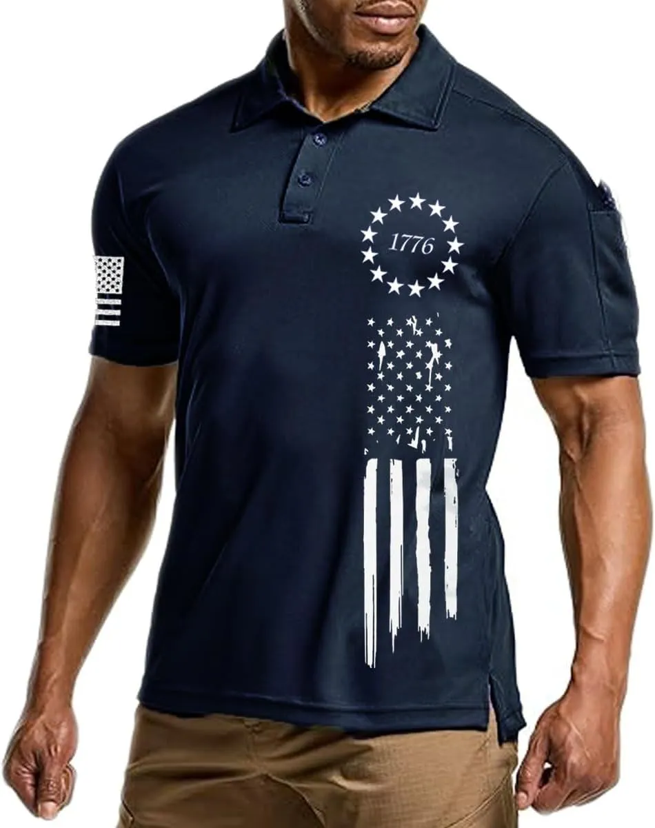 Men's Polo Shirt Quick Dry Performance Short Sleeve Tactical Golf Shirts