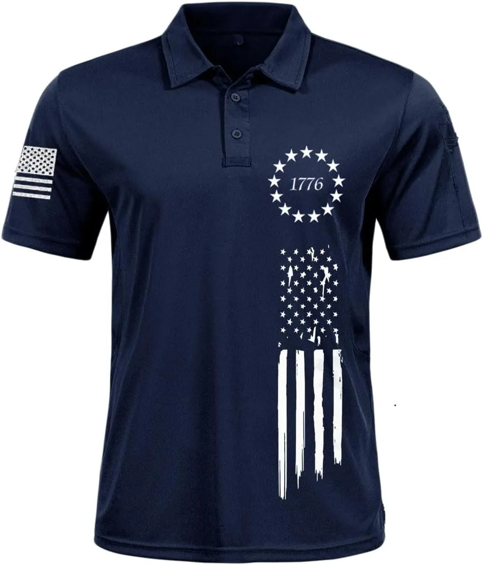 Men's Polo Shirt Quick Dry Performance Short Sleeve Tactical Golf Shirts