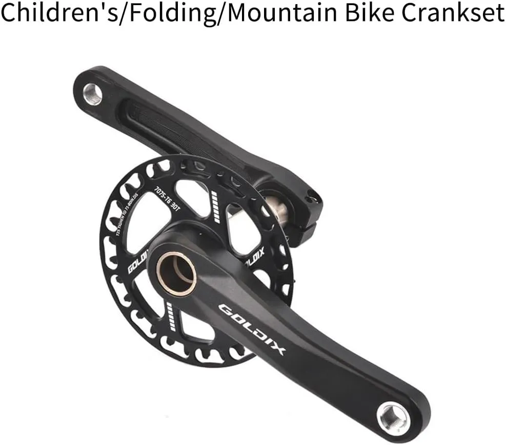 Mountain Bike Crankset,110/127/140/150/155/160MM GXP Bike Crank Arms, Hollow Integrated Folding Bicycle Crank With 28/30/32/34/36T Single Speed Round Narrow Wide Chainring 7-12S With BB (28T,140mm)