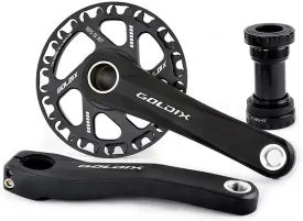 Mountain Bike Crankset,110/127/140/150/155/160MM GXP Bike Crank Arms, Hollow Integrated Folding Bicycle Crank With 28/30/32/34/36T Single Speed Round Narrow Wide Chainring 7-12S With BB (28T,140mm) Mountain Bike Crankset,110/127/140/150/155/160MM GXP Bike Crank Arms, Hollow Integrated Folding Bicycle Crank With 28/30/32/34/36T Single Speed Round Narrow Wide Chainring 7-12S With BB (28T,140mm)