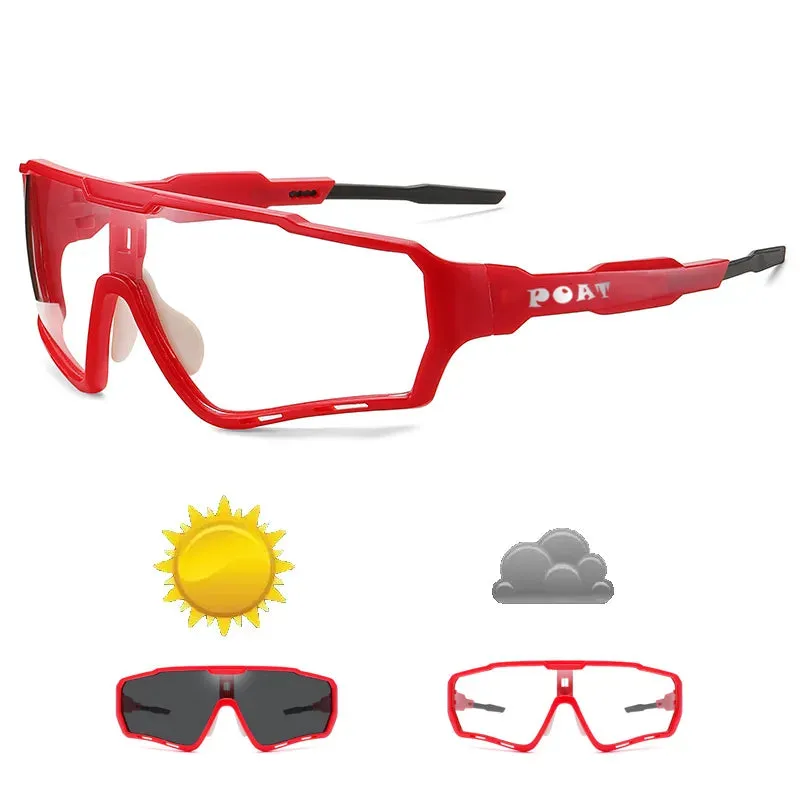 POAT Brand New Style Photochromic Cycling Fishing Running Sunglasses Sports Men Women MTB Windproof Bike Bicycle Eyewear
