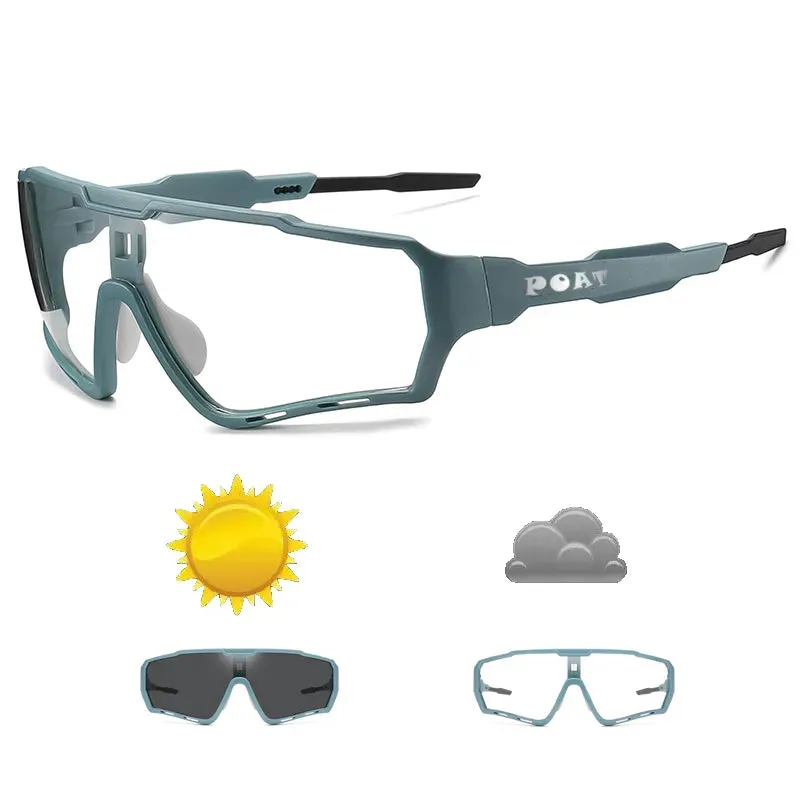 POAT Brand New Style Photochromic Cycling Fishing Running Sunglasses Sports Men Women MTB Windproof Bike Bicycle Eyewear