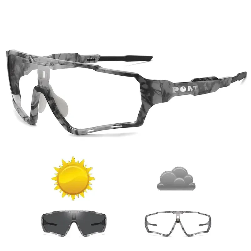POAT Brand New Style Photochromic Cycling Fishing Running Sunglasses Sports Men Women MTB Windproof Bike Bicycle Eyewear