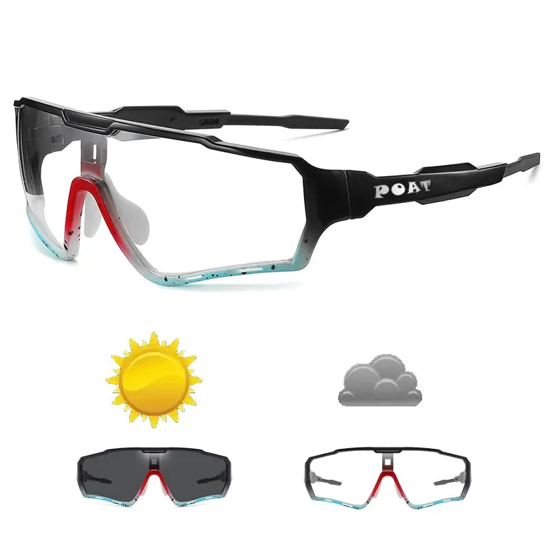 POAT Brand New Style Photochromic Cycling Fishing Running Sunglasses Sports Men Women MTB Windproof Bike Bicycle Eyewear