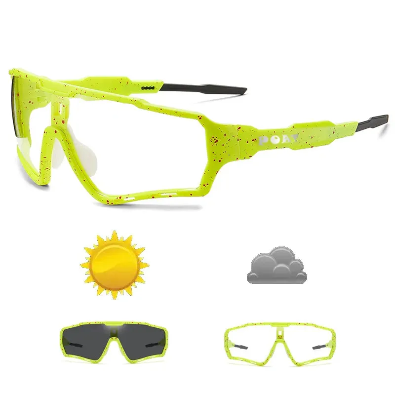 POAT Brand New Style Photochromic Cycling Fishing Running Sunglasses Sports Men Women MTB Windproof Bike Bicycle Eyewear