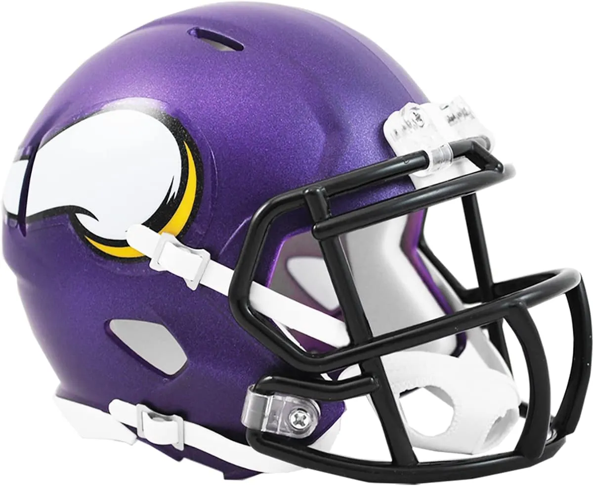 Riddell Minnesota Vikings Replica Mini Helmet, Purple, Gold, White, Collectible, Male, NFL Fans, Collectors, Sports-Related Collectible Mini Helmets