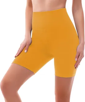 SINOPHANT High Waisted Women Biker Shorts - 6 Buttery Soft Elastic Tummy Control Shorts for Gym, Yoga, Workout