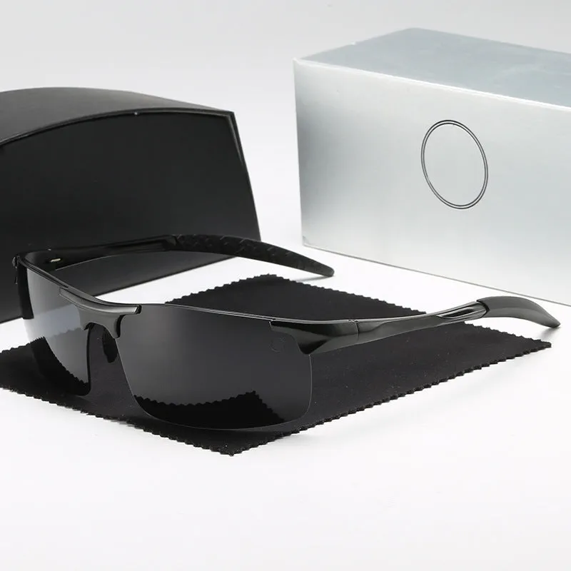 Sunglasses sun Shades Aluminum Magnesium Semi Rimless Sports Driving Color Changing Day and Night for Driving unisex