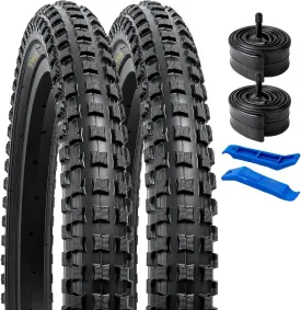 YUNSCM 2-PCS 20" Mountain Bike Tires 20x2.25/58-406 and 20" Heavy Duty Bike Tubes Schrader Valve Compatible with Off Road Bike 20x2.20 20 x 2.25 20x2.30 Bicycle Tires and Tubes (Y-680) YUNSCM 2-PCS 20" Mountain Bike Tires 20x2.25/58-406 and 20" Heavy Duty Bike Tubes Schrader Valve Compatible with Off Road Bike 20x2.20 20 x 2.25 20x2.30 Bicycle Tires and Tubes (Y-680)